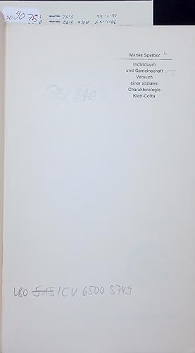 Seller image for Individuum und Gemeinschaft Versuch einer sozialen Charakterologie. for sale by Antiquariat Bookfarm