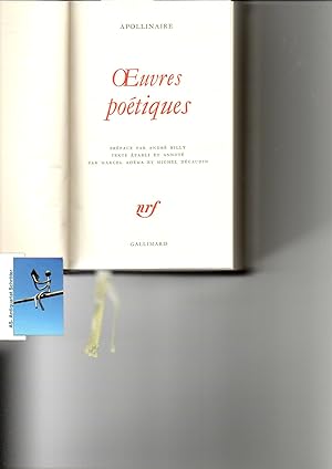 Oeuvres poetiques. [Leder]. Preface par André Billy. Texte établi et annoté par Marcel Adéma et M...