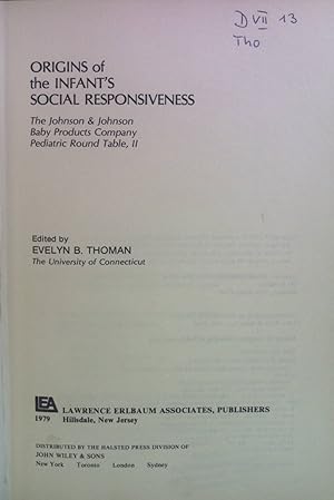 Seller image for Origins of the Infant's Social Responsiveness: The Johnson & Johnson Baby Products Company Pediatric Round Table, II. for sale by books4less (Versandantiquariat Petra Gros GmbH & Co. KG)