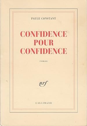 Image du vendeur pour CONFIDENCE POUR CONFIDENCE. mis en vente par Jacques AUDEBERT