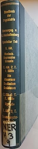 Imagen del vendedor de Handbuch der Psychiatrie: SPEZIELLER TEIL: 6. und 7. ABTEILUNG (4 Beitrge in einem Buch) - Das manisch-depressive Irresein/ Die abnormen seelischen Reaktionen/ Hysterie (Die abnormen seelischen Reaktionen im Krperlichen)/ Sexualpsychopathologie. a la venta por books4less (Versandantiquariat Petra Gros GmbH & Co. KG)