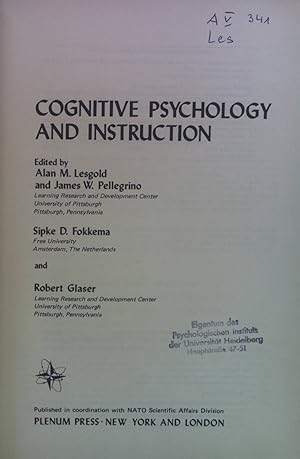 Seller image for Cognitive Psychology and Instruction. MATO Conference Series, III Human Factors, vol. 5. for sale by books4less (Versandantiquariat Petra Gros GmbH & Co. KG)