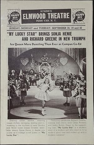 Bild des Verkufers fr My Lucky Star Local Theater Herald 1938 Sonja Henie, Richard Greene zum Verkauf von AcornBooksNH