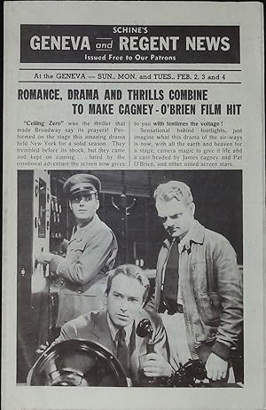 Seller image for Ceiling Zero Local Theater Herald 1936 James Cagney, Pat O'Brien, June Travis for sale by AcornBooksNH