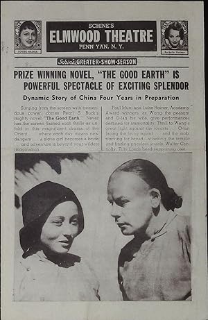Bild des Verkufers fr The Good Earth Local Theater Herald 1937 Paul Muni, Luise Rainer zum Verkauf von AcornBooksNH