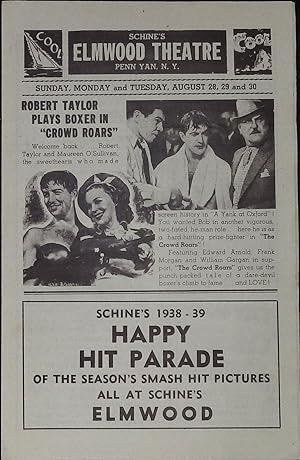 Image du vendeur pour The Crowd Roars Local Theater Herald 1938 Robert Taylor, Maureen O'Sullivan mis en vente par AcornBooksNH
