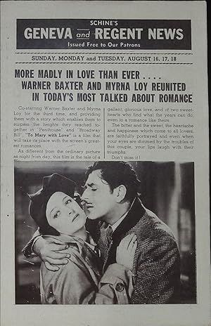 Seller image for To Mary with Love Local Theater Herald 1936 Warner Baxter, Myrna Loy for sale by AcornBooksNH