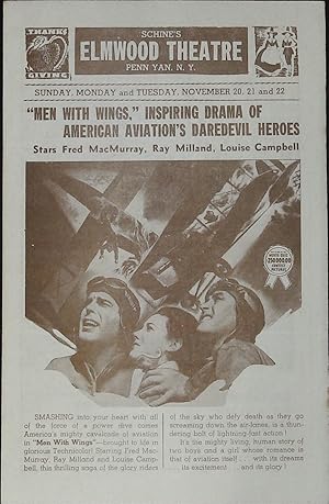 Imagen del vendedor de Men With Wings Local Theater Herald 1936 Fred MacMurray, Ray Milland a la venta por AcornBooksNH