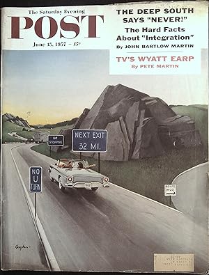 The Saturday Evening Post June 15, 1957 George Hughes Cover, Hugh O'Brian