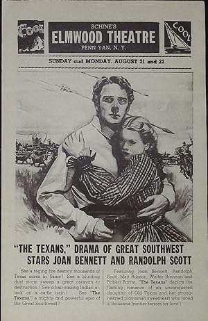 Seller image for The Texans Local Theater Herald 1938 Joan Bennett, Randolph Scott for sale by AcornBooksNH