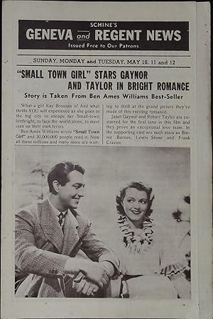 Bild des Verkufers fr Small Town Girl Local Theater Herald 1936 Janet Gaynor, Robert Taylor zum Verkauf von AcornBooksNH