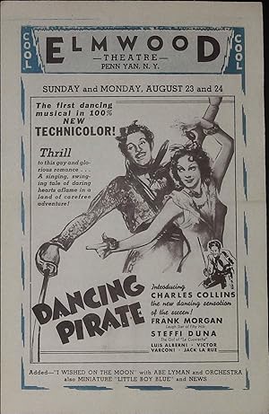 Seller image for Dancing Pirate Local Theater Herald 1936 Charles Collins, Frank Morgan for sale by AcornBooksNH