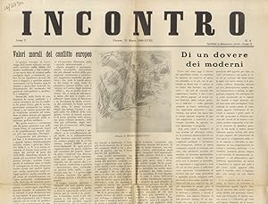 Incontro. Anno I. N. 2. Firenze, 25 marzo 1940.