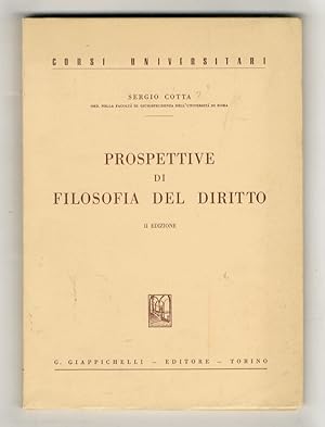 Bild des Verkufers fr Prospettive di filosofia del diritto. Seconda edizione. zum Verkauf von Libreria Oreste Gozzini snc