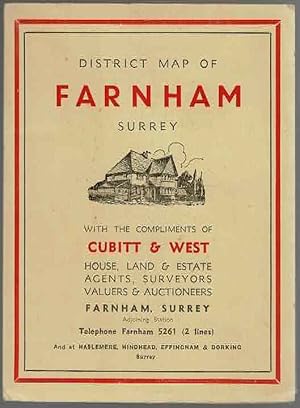 District Map of Farnham Surrey with the compliments of Cubitt & West