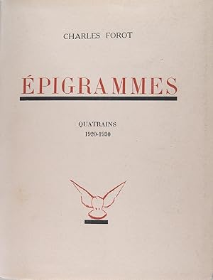 Seller image for pigrammes - Quatrains 1920-1930. for sale by Philippe Lucas Livres Anciens