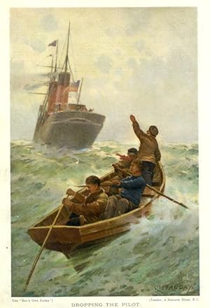 DROPPING THE PILOT PAINTED BY CHARLES M. PADDAY, 1912 VINTAGE COLOUR PRINT