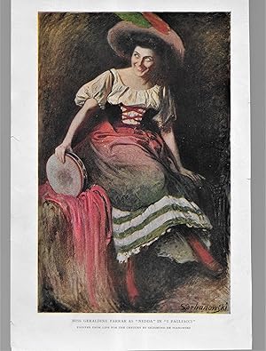 Seller image for Miss Geraldine Farrar As Nedda In I Pagliacci, Color Illustration for sale by Legacy Books II