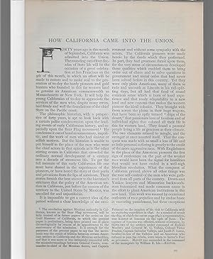 Image du vendeur pour How California Came Into The Union / Light On The Seizure Of California / The California Boundary Question In 1849 / The Date Of The Discovery Of The Yosemite By One Of The Party Of Discovery mis en vente par Legacy Books II