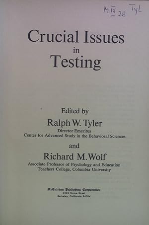 Seller image for Critical Issues in Testing. for sale by books4less (Versandantiquariat Petra Gros GmbH & Co. KG)