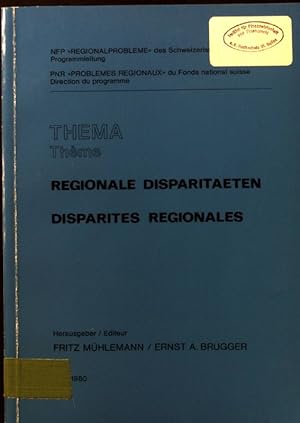 Bild des Verkufers fr Regionale Disparitaeten. Disparits rgionales. zum Verkauf von books4less (Versandantiquariat Petra Gros GmbH & Co. KG)
