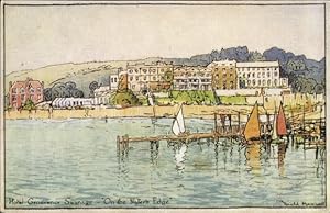 Künstler Ansichtskarte / Postkarte Swanage Dorset England, Hotel Grosvenor, On the Waterund#39;s ...