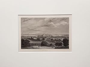 Panorama von Schwiebus - (Stahlstich / ca. 1860, im Werkstattrahmen)