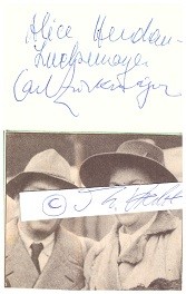 Seller image for CARL ZUCKMAYER (1896-1977) dt.-schweizer Dramatiker, Schriftsteller, Drehbuchautor, u.a. Des Teufels General; ALICE HERDAN-ZUCKMAYER (1901-91) sterreichische Schriftstellerin for sale by Herbst-Auktionen