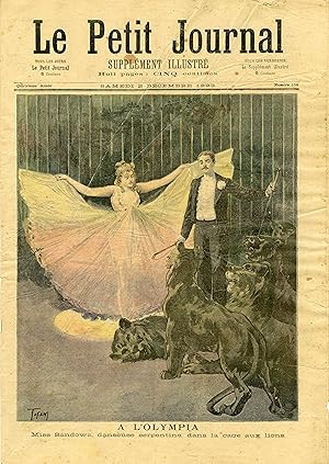 "LE PETIT JOURNAL N°158 du 2/12/1893" À L'OLYMPIA : Miss Sandowa, danseuse serpentine, dans la ca...