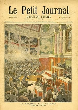"LE PETIT JOURNAL N°161 du 23/12/1893" LA DYNAMITE À LA CHAMBRE (L'EXPLOSION) / UNE BATTUE AUX BR...