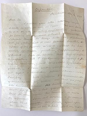 Stampless Autograph Letter Signed from Presbyterian Minister of Baltimore John C. Backus to Rever...