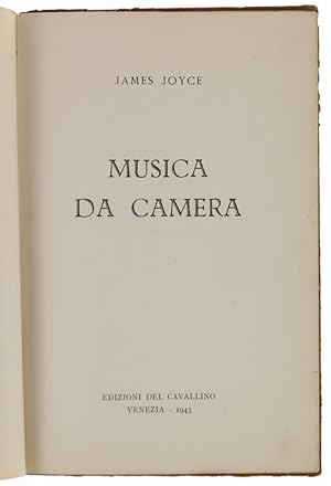 Seller image for MUSICA DA CAMERA [ Prima edizione italiana]: for sale by Bergoglio Libri d'Epoca