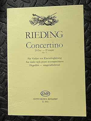 Imagen del vendedor de Concertino in D major, op 5 (for Violin and Piano) a la venta por Marquis Books