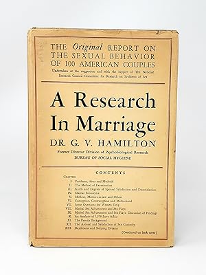 Seller image for A Research in Marriage for sale by Underground Books, ABAA