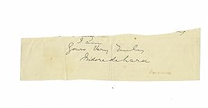 Seller image for CLOSE of a LETTER SIGNED by the ENGLISH COMPOSER OF "MESSALINE", ISIDORE DE LARA. for sale by Blue Mountain Books & Manuscripts, Ltd.