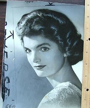Jacqueline Kennedy, 7 x 9 glossy publicity photo by Glogau for newspapers or magazines. Dated on ...