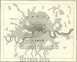 Growth of London from 1600 to 1878,1881 1800s Antique Map