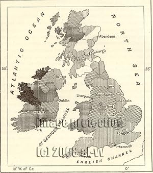 1881 Antique Educational Map of the British Isles