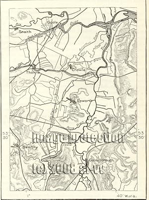 Warped Plain of the Ouse and Trent Rivers,1881 1800s Antique Map