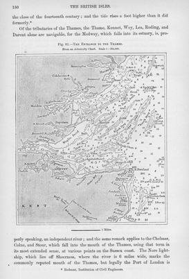 The Entrance to the Thames,1881 1800s Antique Map