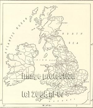 1881 Antique Railway Map of the British Isles