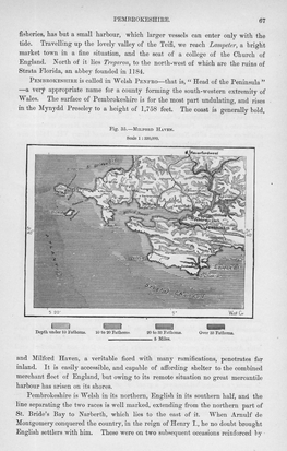 Milford Haven on Cleddau River in Pembrokeshire, Wales,1881 1800s Antique Map