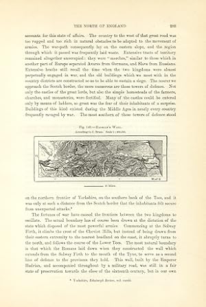 Hadrian's Wall,1881 1800s Antique Map