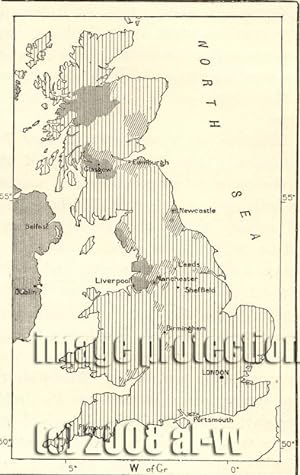 Distribution of the Roman Catholics in the British Isles,1881 1800s Antique Map