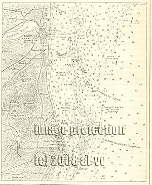 Great Yarmouth and Lowestoft in the county of Norfolk, England,1881 1800s Antique Map