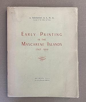 Early Printing in the Mascarene Islands 1767-1810
