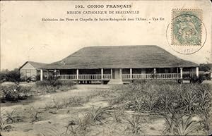 Bild des Verkufers fr Ansichtskarte / Postkarte Brazzaville Franzsisch-Kongo, Katholische Mission, Habitation des Peres zum Verkauf von akpool GmbH