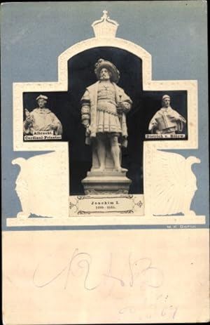 Präge Passepartout Ansichtskarte / Postkarte Joachim I. von Brandenburg, Dietrich von Bütow