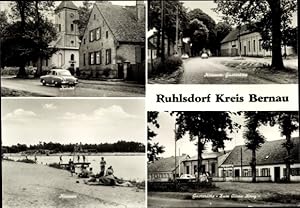 Seller image for Ansichtskarte / Postkarte Ruhlsdorf Marienwerder Brandenburg, Konsum-Gaststtte, Zum alten Krug, Kiesssee for sale by akpool GmbH