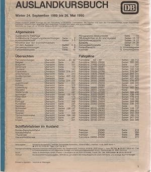 Bild des Verkufers fr Auslandskursbuch ; Winter 1990. 24. September 1989 bis 26. Mai 1990. zum Verkauf von Schrmann und Kiewning GbR